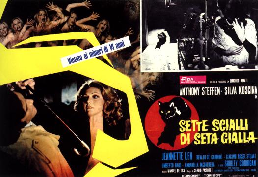 Italian poster artwork for THE CRIMES OF THE BLACK CAT (1972)- one