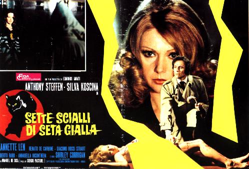 Italian poster artwork for THE CRIMES OF THE BLACK CAT (1972)- two