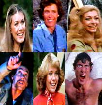 No, its no the BRADY BUNCH; its the cast of cheesily cheerful teen campers- they desreve to die, don't they?.... And no, I couldn't work out how he did that thing with his eyes either!