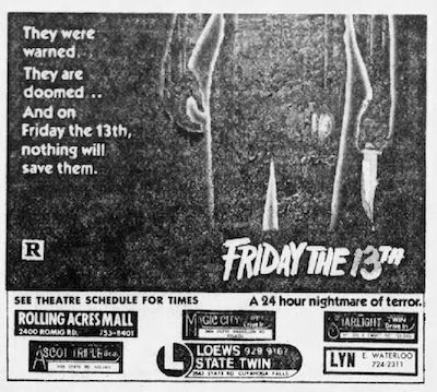 John's Horror Corner: Friday the 13th (1980), before the days of