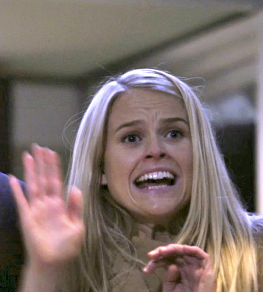 Emily (Alice Eve) desparately ties to outwit the killer in David Brooks&apos; slasher ATM