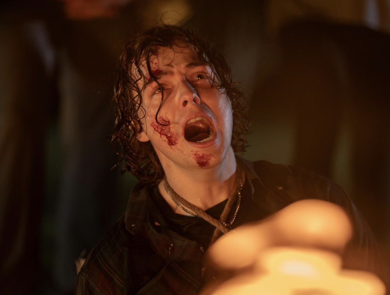 Cody (Bob Wilcox) pays the ultimate price for leading a pack of psychotic frat boys in BYSTANDERS