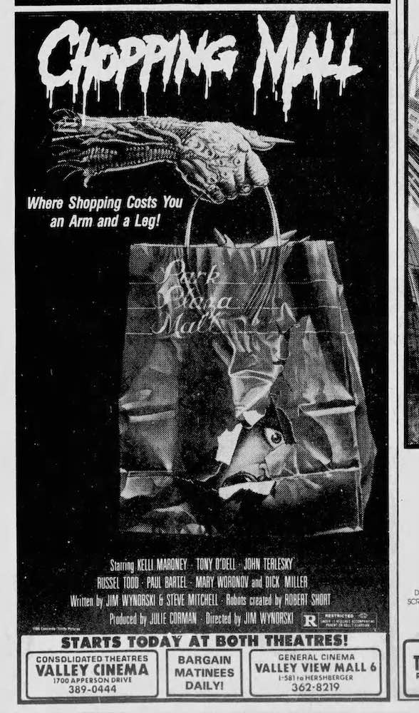 CHOPPING MALL was released to theatres in North America in late 1986