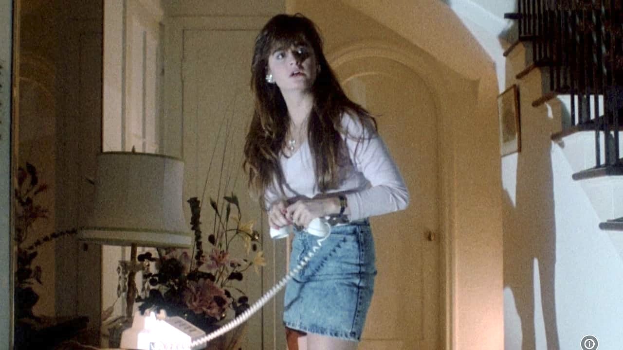 Daniel Radcliffe in drag? No! That&apos;s a young Kyle Richards being menanced in CURFEW (1989)