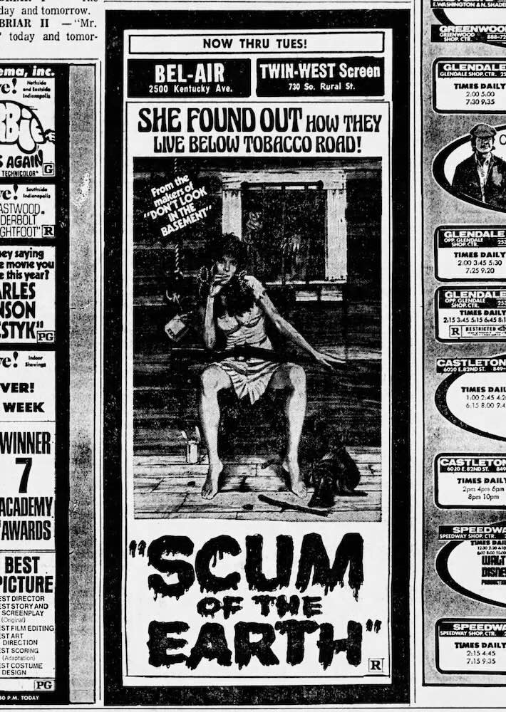 POOR WHITE TRASH II was originally released under the title SCUM OF THE EARTH