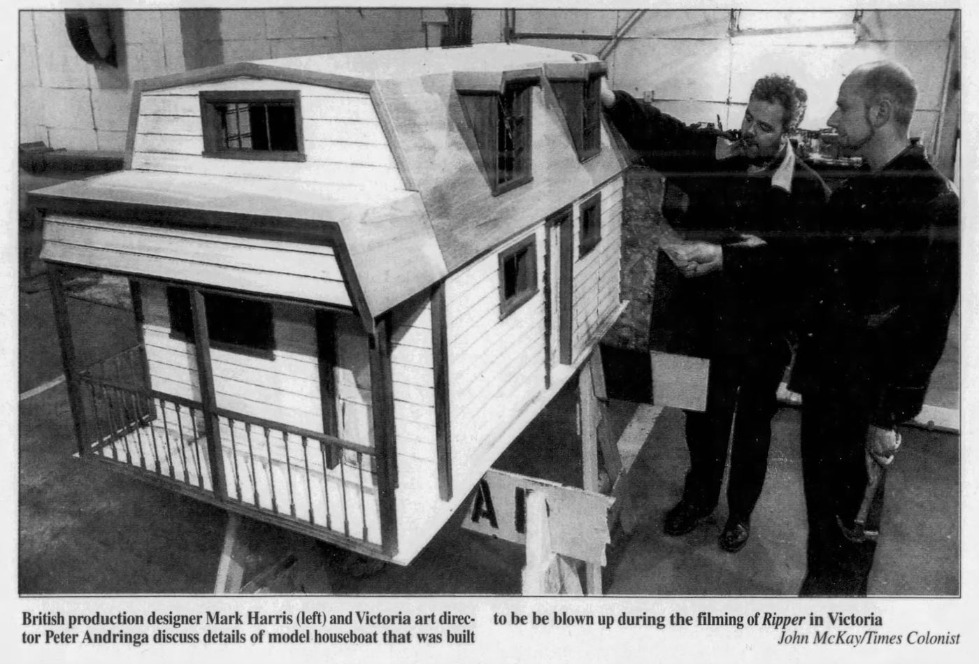 Production designer Mark Harris builds a model that ultimately was never used in John Eyres slasher movie RIPPER: LETTER FROM HELL (2001)