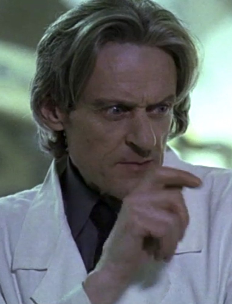 Richard Bremmer as Dr Weisser, who is attempting to treat Molly Kellner with a new virtual reality therapy in the slasher sequel RIPPER 2: LETTER FROM WITH (2004).